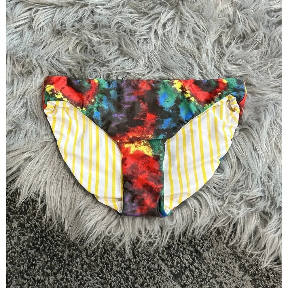 Treasure & Bond Kids' Reversible Bikini Swimsuit‎ In Black Raven Tie Dye Size 14